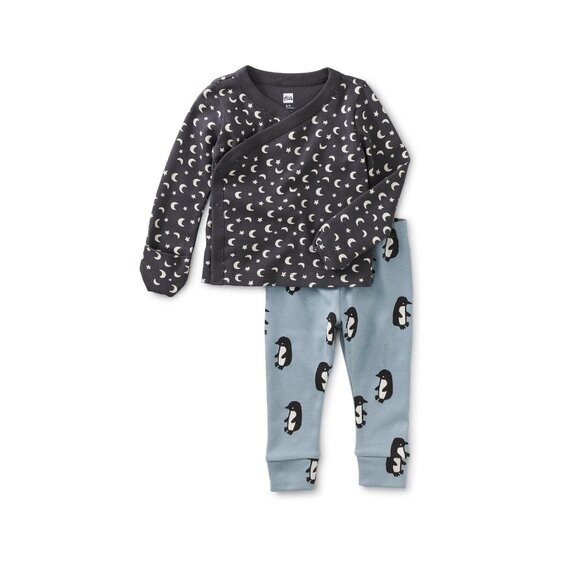 NWT Tea Collection Baby Wrap Top Set Starry Set Size Newborn - Picture 1 of 1